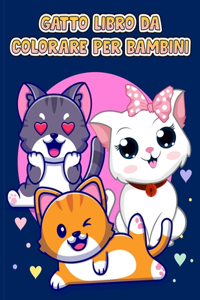 Libro da colorare gatto carino per i bambini