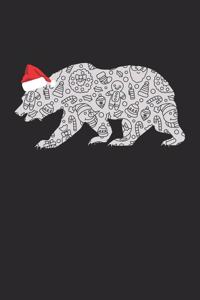 Christmas Notebook 'Bear with Santa Hat' - Christmas Gift for Animal Lover - Santa Hat Bear Journal - Bear Diary