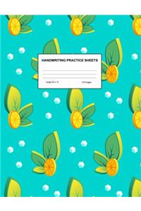 Handwriting Practice Sheets: Cute Blank Lined Paper Notebook for Writing Exercise and Cursive Worksheets - Perfect Workbook for Preschool, Kindergarten, 1st, 2nd, 3rd and 4th Gr