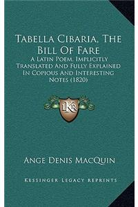 Tabella Cibaria, the Bill of Fare