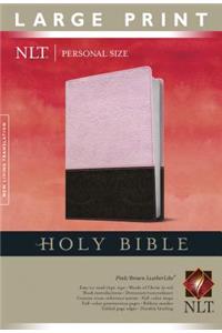 NLT Holy Bible Personal Size Large Print, Pink/Brown