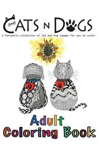 Cats n Dogs Adult Coloring Book