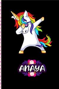 Anaya - Dabbing Unicorn personalized named Notebook