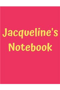 Jacqueline's Notebook: Pink Cover, College Ruled, 100 Sheets, 8.5" x 11" (Letter Size), White Paper
