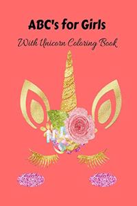 ABC's for Girls with Unicorn Coloring Book