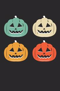 Funny Halloween Notebook - Retro Pumpkin Wirting Journal - Cute Halloween Gift - Halloween Themed Kids Pumpkin Diary