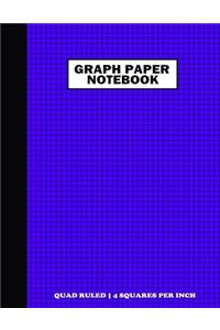 Graph Paper Notebook. Quad Ruled-4 Squares Per Inch