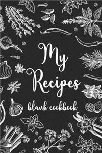 My Recipes Blank Cookbook