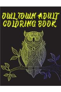 Owl Town Adult Coloring Book
