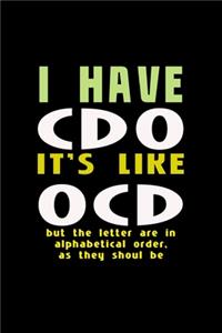 I have CDO it's like OCD but the letters are in alphabetical order, as they should be