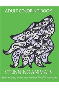 Adult coloring book stunning animals stress relieving animal unique design for adult reluxation