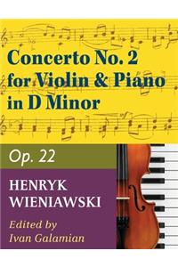Wieniawski Henryk Concerto 2 in d minor Op. 22. Violin and Piano. by Ivan Galamian. International