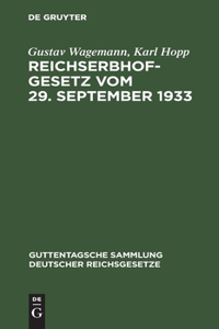 Reichserbhofgesetz vom 29. September 1933