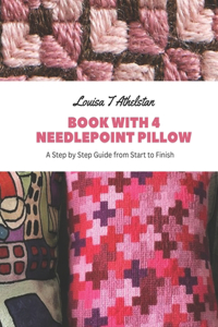 Book with 4 Needlepoint Pillow