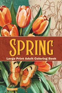 Large Print Spring Adult Coloring Book