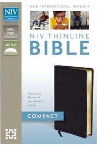NIV, Thinline Bible, Compact, Bonded Leather, Black, Red Letter Edition