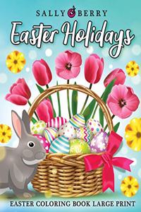 Easter Adult Coloring Book Large Print