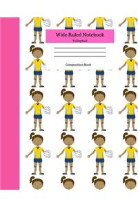 Wide Ruled Notebook Volleyball Composition Book