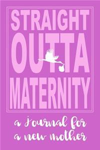 Straight Outta Maternity New Mom Journal Pink