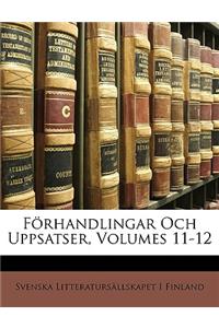 Forhandlingar Och Uppsatser, Volumes 11-12