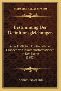 Bestimmung Der Definitionsgleichungen