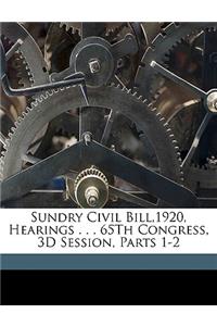 Sundry Civil Bill,1920, Hearings . . . 65th Congress, 3D Session, Parts 1-2