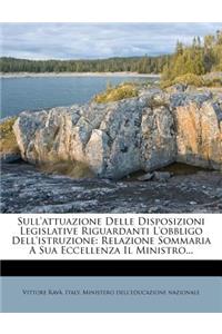 Sull'attuazione Delle Disposizioni Legislative Riguardanti L'Obbligo Dell'istruzione