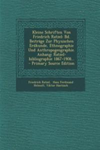 Kleine Schriften Von Friedrich Ratzel