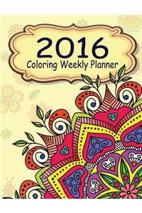 2016 Coloring Weekly Planner