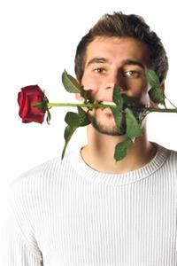 Man with Rose Journal