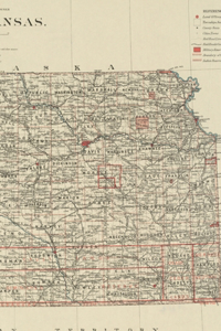 Kansas Vintage Map Field Journal Notebook, 50 pages/25 sheets, 4x6