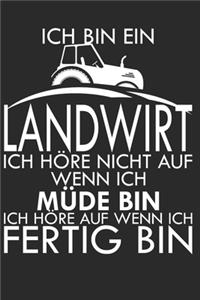 Ich bin Landwirt - Ich höre nicht auf wenn ich müde bin - Ich höre auf wenn ich fertig bin