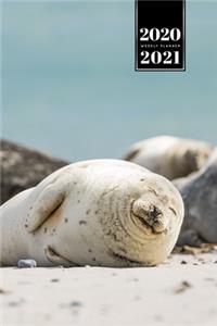 Seal Manatee Sea Lion Cow Walrus Dugong Week Planner Weekly Organizer Calendar 2020 / 2021 - Lying Cozy