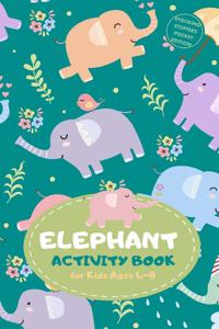 Elephant Activity Book for Kids Ages 4-8 Stocking Stuffers Pocket Edition