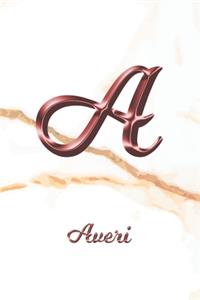 Averi: Sketchbook - Blank Imaginative Sketch Book Paper - Letter A Rose Gold White Marble Pink Effect Cover - Teach & Practice Drawing for Experienced & As