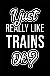 I Just Really Like Trains Ok?: Christmas Gift for Trains lover - Funny Trains Journal - Nice 2019 Christmas Present for Trains - 6x9inch 120 pages