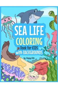 Sea Life Coloring Book For Kids With BackGrounds