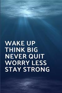 Wake Up Think Big Never Quit Worry Less Stay Strong