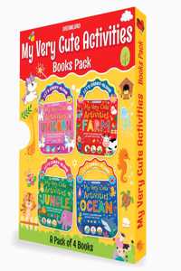 My Very Cute Activities & Colouring Books Pack for Kids Age 3-8 years - A Set of 4 Books