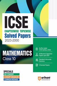 ICSE Chapterwise-Topicwise Solved Papers 2023-2000 Mathematics Class 10th