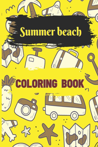 Summer beach coloring book