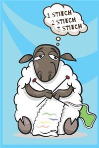 'Counting Stitches' Woolly Sheep Knitters Notebook With Knitting Graph Paper For Knitting Patterns