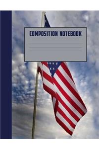 Patriotic American Flag Composition Notebook