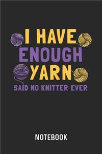 I Have Enough Yarn Said No Knitter Ever Notebook