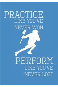 Practice Like You've Never Won Perform Like You've Never Lost