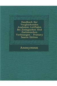 Handbuch Der Vergleichenden Anatomie