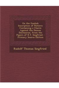 On the Gaulish Inscription of Poitiers
