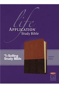 NKJV Life Application Study Bible Tutone Brown/Tan