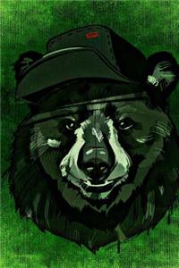 Cool Vintage Hipster Bear Wearing a Cap Illustration Art Journal