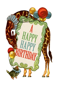 Circus Giraffe Birthday Greeting Cards